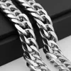 Miami Cuban Chains For Men Hip Hop Jewelry Whole Silver Color Thick Stainless Steel Big Chunky Necklace 13MM 16mm 19mm 21mm1826