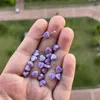 Loose Gemstones 5pcs 6mm Red Heart /Blue/Purple Synthetic Opal Fire Gems Stone For Making Jewelry With High Quality