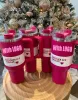 Target Red Holiday Cobrand Pink Parade Розовый фламинго с логотипом 1:1 H2.0 Стаканы из нержавеющей стали емкостью 40 унций Чашки с ручкой крышкой и соломой Дорожные автомобильные кружки Бутылки для воды 0306