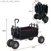 Shopping Carts GDLF Fishing Car Beach Truck Heavy Foldable Truck with Large Wheels and Pole Seat 550 Pound Capacity Q240227