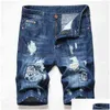 Men'S Shorts 2021 New Fashion Mens Ripped Short Jeans Brand Clothing Bermuda Homme Cotton Casual Shorts Men Denim Male Plus Size 42 D Dh3Lx