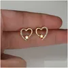 Charme Plaqué Or Coeur Boucles D'oreilles Brillant Zircon Métal Élégant Mode Amour Designer Boucle D'oreille Boucles D'oreilles Anneaux Bijoux Drop Livrer Dh2Gc