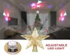 Christmas Tree Top Light Star Shape Adjustable LED Snowstorm Snowman Stripe RGB Projector Lights Christmas Decoration EU PLUG 20102358211