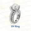 2024 Ringos de banda de venda a quente Torcida Twited Two Color Cross Pearls Designer Ring For Women Fashion 925 Sterling Silver Vintage Jóias Vintage Luxury Diamond Wedding Gift