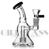 5.5 inches mini dab rig Delicate double layer Tire Hookah Perclator Glass Water Bong with quartz nail recycler pipe Oil Rigs Smoking Pipes