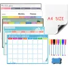 Whiteboards Magnetic Whiteboard Weekly Monthly Planner Calendar Dry Erase Fridge Board Message Memo Writing Drawing Kids Board Wall Stickers