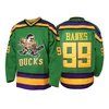 96 Charlie Conway 1996-06 Maglia da hockey del film Mighty Ducks 33 Greg Goldberg 99 Adam Banks Ducks Verde Bianco S-XXXL Disponibile Spedizione veloce Ghiaccio