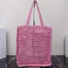 Designer Womens Leather Handväskor broderi väva axelkoppling väska ihålig raffia halm tote lyxiga män rese strandvävväska crossbody korg shoppare väska