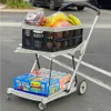 Shopping Carts Shopping Cart Folding Multi-Function Trolley inklusive 2 fällbara förvaring Flat Noodles Folding Flat lämplig för stam av stora lastbilar Q240227