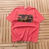 24SS Hip Hop Vintage Washed Red T-shirt Men Women Streetwear Subtised Tee Top T-shirt Inside Tag