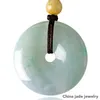 Pendentif Colliers Naturel Jadeite Boucle De Sécurité Jade Donut Collier Chanceux Amulette Mode Sculpté À La Main Homme Femme Chance Pendentifs En Gros