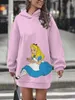 Kadın Hoodies kapüşonlu sweatshirt kıyafetleri Alice Harikalar Diyarı Üstleri Elbise Dış Giyim Giysileri