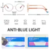 Solglasögon Shauna Clear Anti Blue Light Women Fashion Glasses Frames Retro Spring Ging Men Round Optical Metal Frame