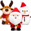 Pluche poppen 23 cm grappige kerst kerstman elanden sneeuwpop knuffels gevuld festival pop kerstcadeaus voor kinderen kinderen meisjes decorL2403