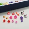 Boucles d'oreilles 36 paires pour femmes, ensemble de petites Mini broches en plastique acrylique pour enfants, oreille ronde colorée, bijoux de mariage Brincos