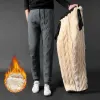 2023 Mannen Winter Broek Dikke Warme Sweats Thermisch Gevoerde Jogger Fleece Broek Grote Broek Mannelijke Plus Size Ritszak werk 6XL