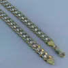 Men's Diamond Cut 8mm Cuban Chain 14k Gold Over Solid 925 Silver Two Tone ITALY182Q