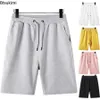 Plus storlek 4xl 5xl casual shorts män sommar bomull jogging sport korta byxor manlig solid dragskon fitness strand shorts för män 240227