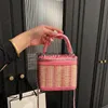 Umhängetaschen Mini Tote Rosa Strand Designer Luxus Strohkette Hohe Qualität Crossbody Klassische Gestrickte Tasche Box Mode HandtascheH24227