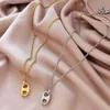 Merk Beknopte Metalen Stijl 18k Vergulde Hanger Ketting Sieraden Persoonlijkheid Vrouwen Luxe Prachtige Ketting