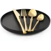 Set JANKNG 24 pezzi Set da tavola in oro bianco Stoviglie in acciaio inossidabile Cucchiaio Forchetta Coltello Posate da cucina Set di posate per alimenti