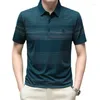 Herren Polos 2024 Sommer T-Shirt Kurzarm Mode Revers Poloshirt Eis Seide Lose Lässige Print Top