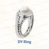 2024 Hot selling band Rings Twisted Two Color Cross pearls Designer Ring for Women Fashion 925 Sterling Silver Vintage Jewelry Luxury Diamond Wedding Gift