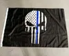 90x150cm 3x5 fts American blue line Skull flag whole factory 8759028