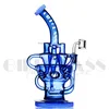 Recycler Oil Rigs Glass Bongs Hookah Tornado Bong Inline Perc Glass Pipes Heady Dab Rig Cyclone Water Pipe with 4mm Thick Quartz Banger