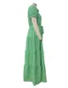 Fashionabla kvinnors randiga löst korta ärmklänning för en elegant och pendlande utseende tillgänglig i lila gröna blå storlekar S-XXL