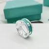 Band Rings Urpr Classic Jewelry Blue Emamel Love Light Grade Heart Shaped Wide Par Ring H24227