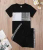 Ensemble d'été pour enfants, t-shirt à manches courtes et col rond, Short noir, vêtements mignons pour filles et garçons, 18T, 2108044833248