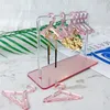 Jewelry Pouches 8Pcs Hangers Earring Display Stand Acrylic Organizer Holder Creative Coat Hanger Shape Tabletop Ear Stud Storage