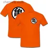 T-shirt da uomo T-shirt di alta qualità da uomo O Neck Go-ku Trainer T-shirt da uomo anteriore posteriore Anime Orange Tee Print Tee Shirts T240227