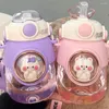 Water Bottles Coffee Color Convenient Kettle Drinking Is Bottle Straw Jug Student Supplies Purple Childrens Cup