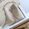 NUOVE Borse di qualità a specchio Borsa tote di design Borsa di lusso da donna Borsa a secchiello NEONOE Borsa a tracolla moda Borsa a tracolla in pelle da donna con coulisse Portafogli 2 taglie