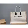 Tygväska Designer Rive Gauche Womens Bag Canvas Letter Shopping Bag Portable Beach Bag Yslers Fashion Tote Bag stor kapacitet Tygväska RE73