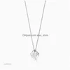 Collares colgantes Diseñadores Diseño La moda va con todo Clásico Hogar Alto S925 Sterling Sier Doble Corazón Encanto Gota Pegamento Se Dhi46