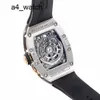 Lässige Armbanduhr Zeitmesser RM Armbanduhr Rm037 Platin Dornmaß Schneeflocke Diamant Damen Automatischer mechanischer Chronograph