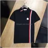 Men'S Polos Mens Fashion S Shirts Summer Casual T Shirt Tees Designer Neck Striped Embroidery Budge Letters Men Woman Tops 4Xl Drop Dhe5W