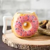 Muggar Creative Ceramic Cup Bread Donut Form Mug Biscuit Milk Coffee Tea med handtaget Handgjort Glass Office Home Desktop Decor230D