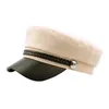 Basker damer söt yacht kapten sjöman sboy pappersboy cabbie gatsby hat cap för kvinnor pu brim visir sun hattar mössor