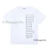 RH Designers T-shirts brodés Rhude pour hommes pour l'été Hauts pour hommes Lettre Polos Chemise T-shirts pour femmes Vêtements à manches courtes Grande taille 100% coton T-shirts Taille 420