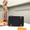 Jungle Collection Dubbel Zippe Pocket Flap Bag Canvas 2 Kombinerad dragkedja Pochette avtagbar rem mångsidig bär leopardkvinnor CR234Z