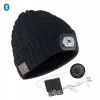 Headphones For Running Hiking Sports Winter Warm Bluetooth Headlamp Hat Headphones Beanie with LED Music Cap Builtin Speakers&Mic Earbuds