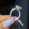 Pierścienie klastra Wieczne 925 Srebrny pierścień 2ct 2ct Cut Cut White Sapphire Stoli Stone Wedding Embagmuin for Women Jewelry