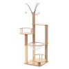 Scratchers 132cm 51.97" Luxury Modern Cat Tree Large Space Capsule Tower Climbing Pets Supplies Scratching House Posts Wooden Cat Condo