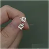 Stud S925 Sterling Sier placcato Hollow Mini Clover Designer Orecchino Orecchini a bottone Brillante zircone Cristallo Fiore fortunato Orecchini a vite Dhxyi