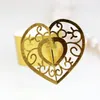 50pcs Heart Napkin Rings Lace Towel Paper Buckle Wedding Banquet Festival Table Decoration Napkin Loop Ring Party Supplies1286i