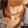 Naszyjniki wisiorek cloace boho choker naszyjnik złota kubańska naszyjniki łańcuch biżuterii mody dla kobiet i biżuteria dostarczająca dhktd